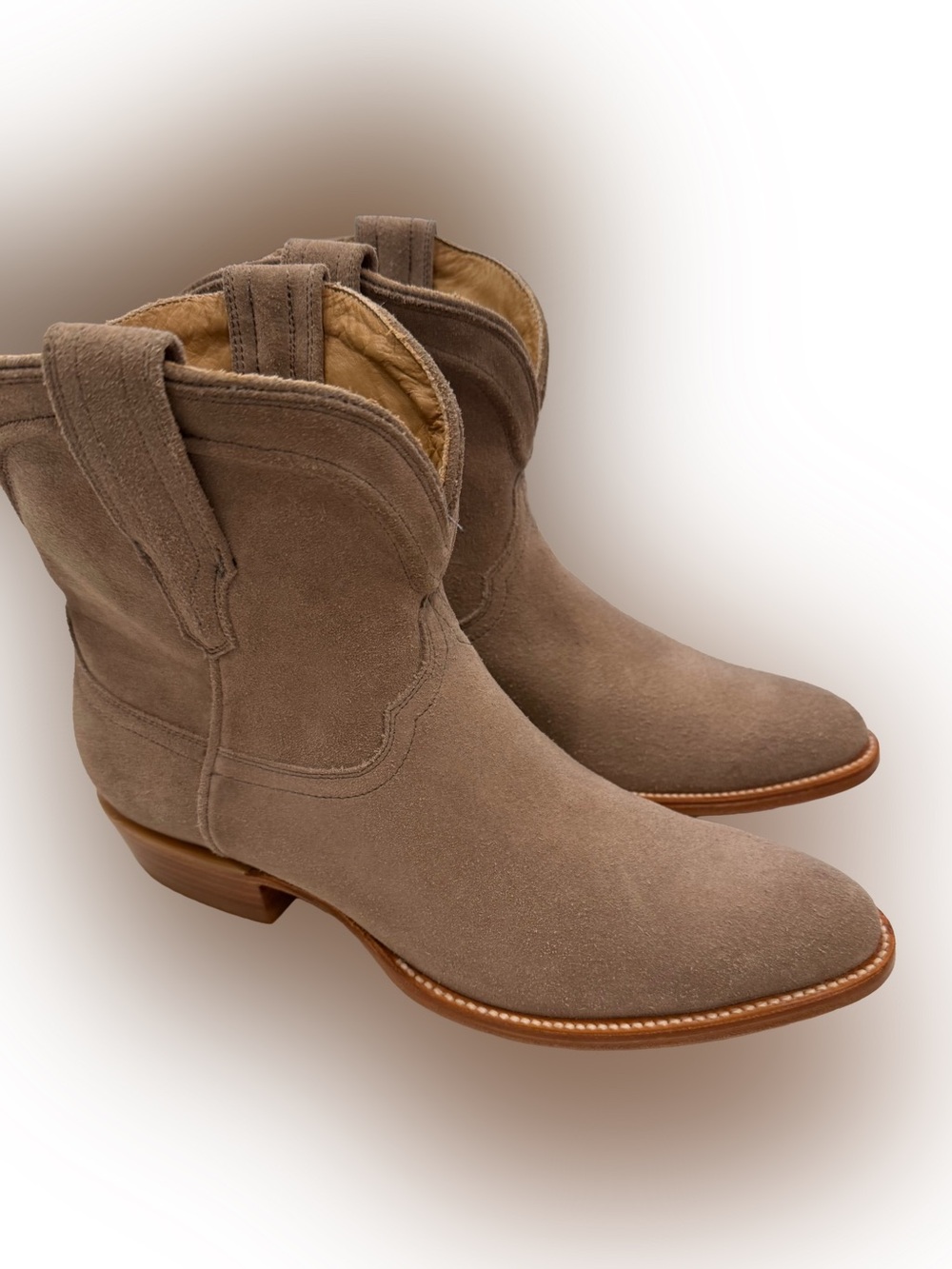 Bachesto “Daphney” Women’s Boots Waterproof Taupe Suede Western Style Sz 8